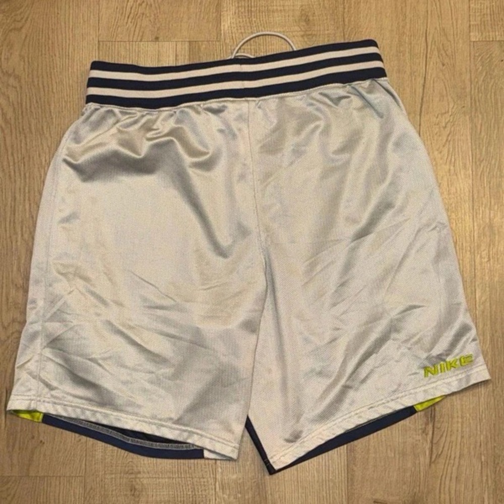 Nike Navy Athletic Shorts with Lime and White Accents - Picture 2 of 4